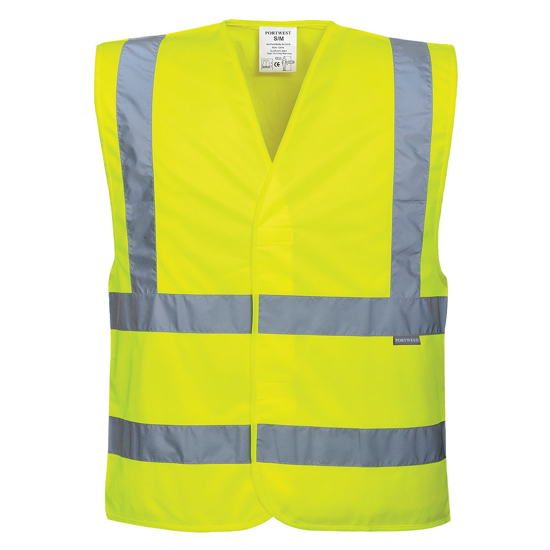 Small to Medium Hi-Vis Waistcoat Yellow 2 Band & Brace (EN471-2)